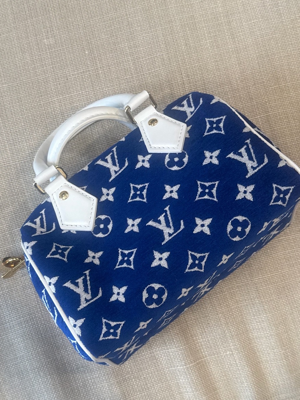 GIFTABLE! Louis Vuitton Blue Jacquard Nano Speedy
